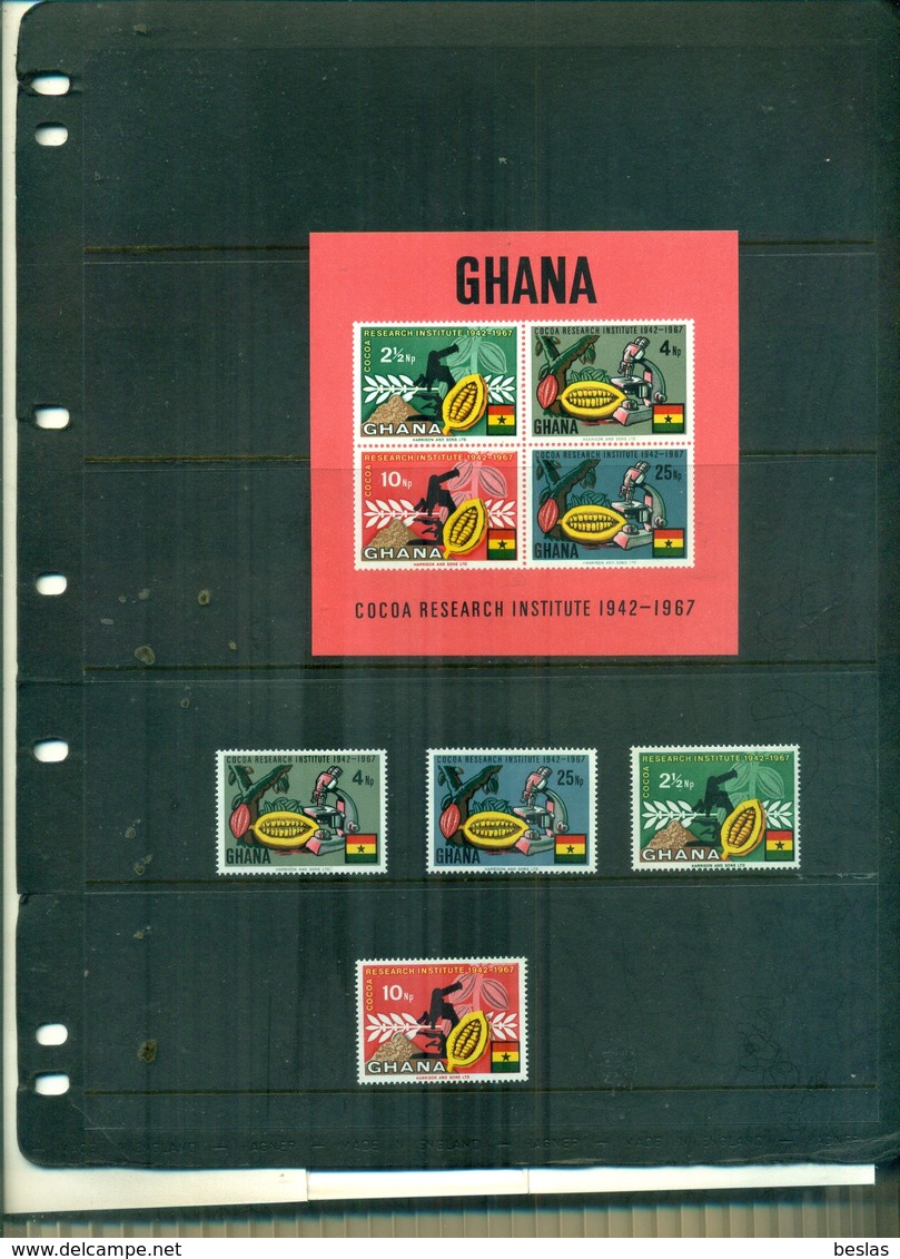 GHANA 25 COCOA RESEARCH INSTITUT 4 VAL + BF NEUFS A PARTIR DE 0.60 EUROS - Ghana (1957-...)