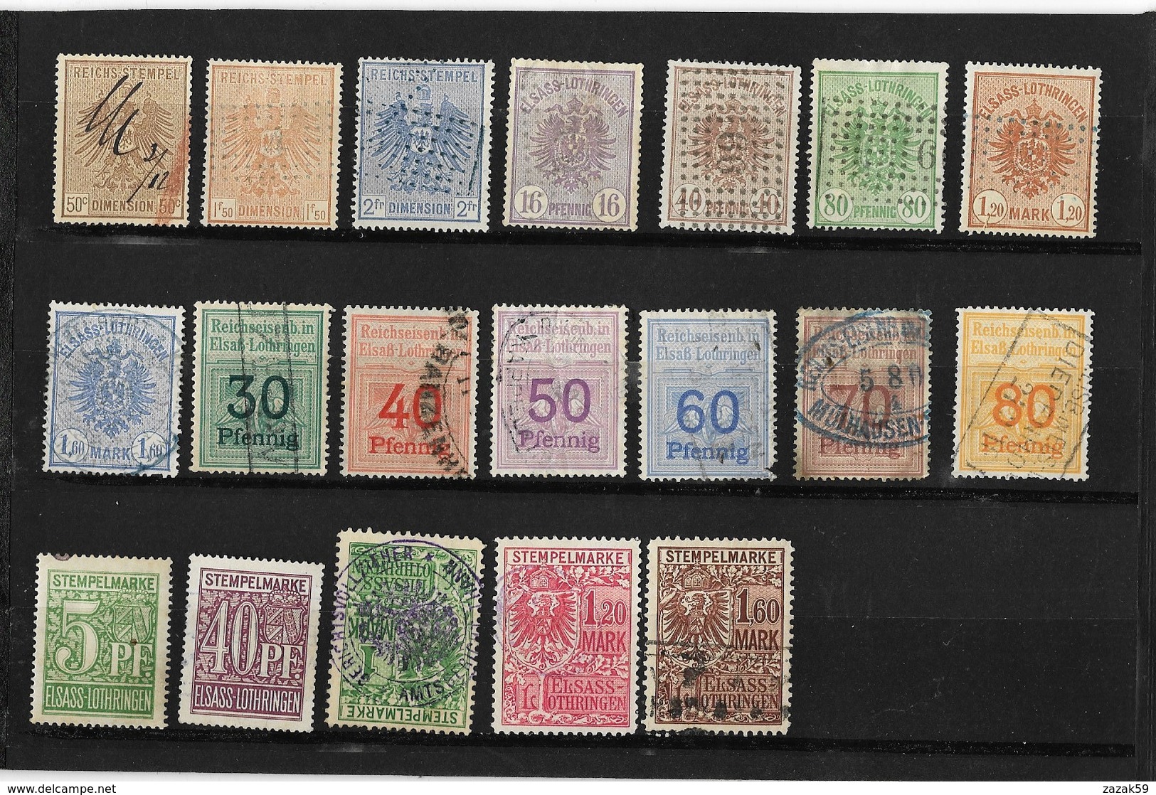 Timbres Fiscaux Fiscal Revenue Alsace Lorraine - Sonstige & Ohne Zuordnung