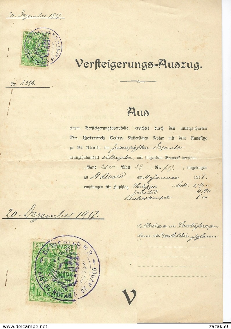 Timbres Fiscaux fiscal revenue Alsace Lorraine