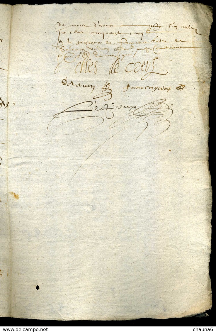 1655 Sous Louis XIV, Manuscrit Avec Signature Autographe De Charles De Creil - Otros & Sin Clasificación