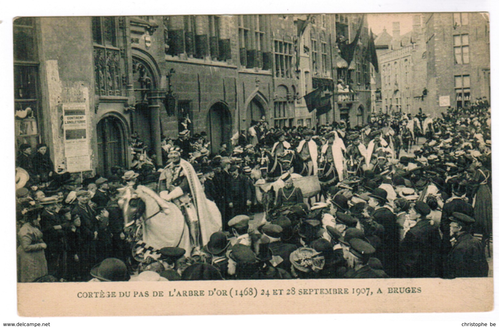 Brugge,  Bruges, Cortège Du Pas De L'Arbre D'Or 24 Et 28 Septembre 1907 (pk52257) - Brugge