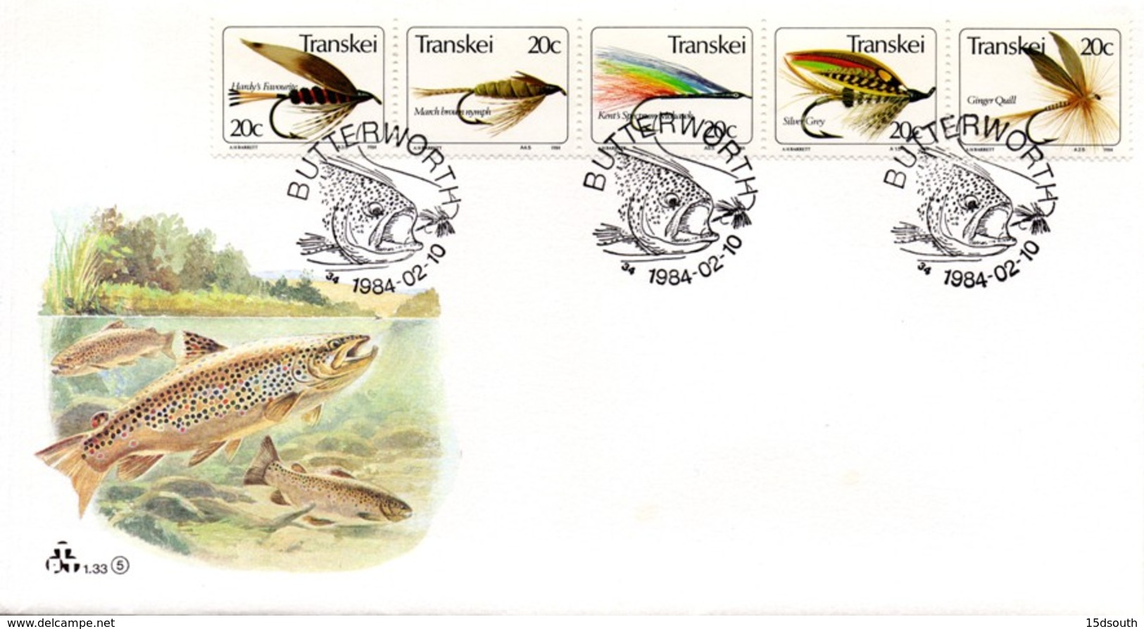 Transkei - 1984 Fishing Flies (5th Series) FDC # SG 133a , Mi 132-136 - Transkei