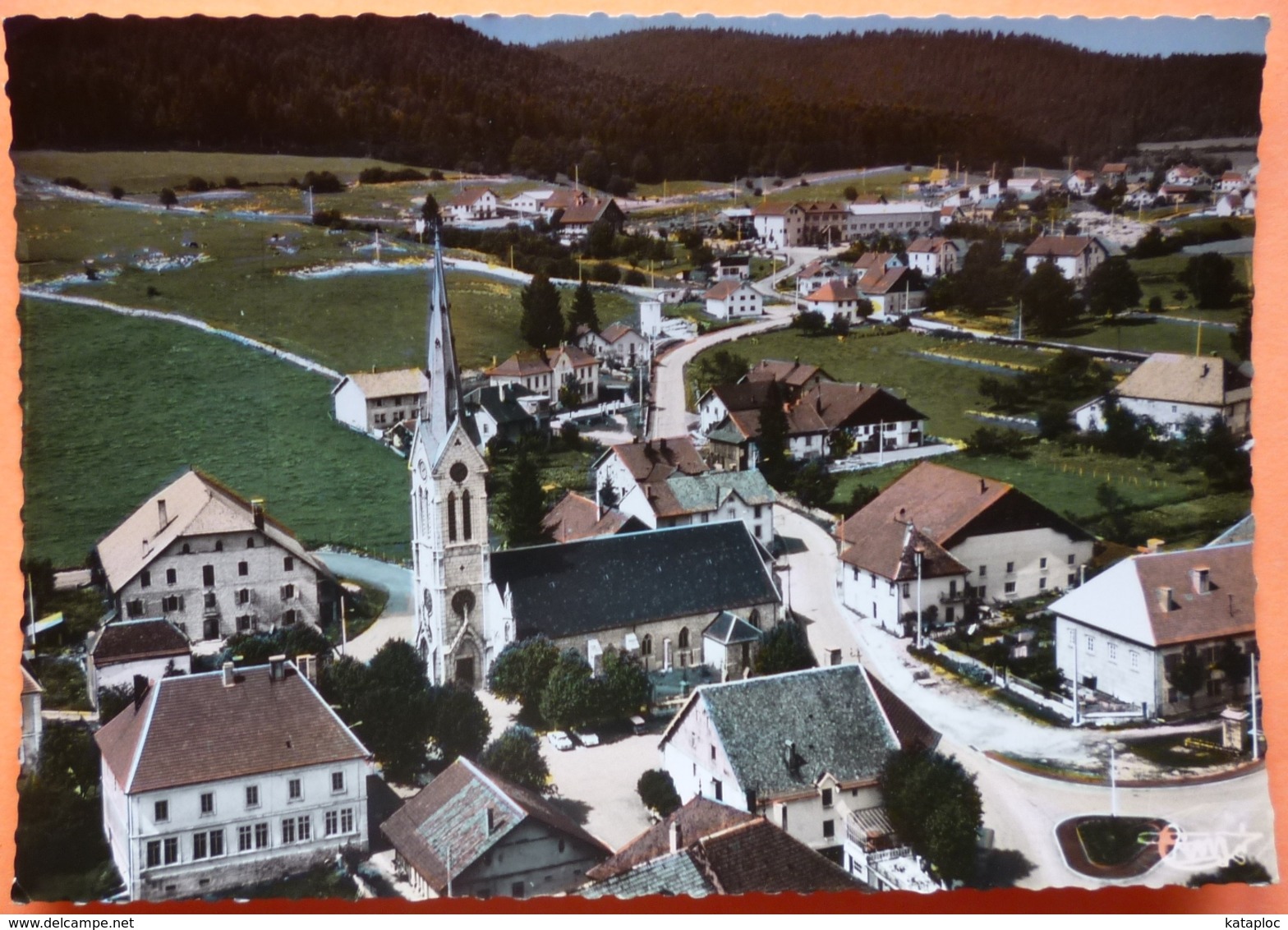 CARTE ORCHAMPS VENNES - 25 - LE CENTRE ET L' EGLISE - VUE AERIENNE -SCAN RECTO/VERSO -9 - Autres & Non Classés