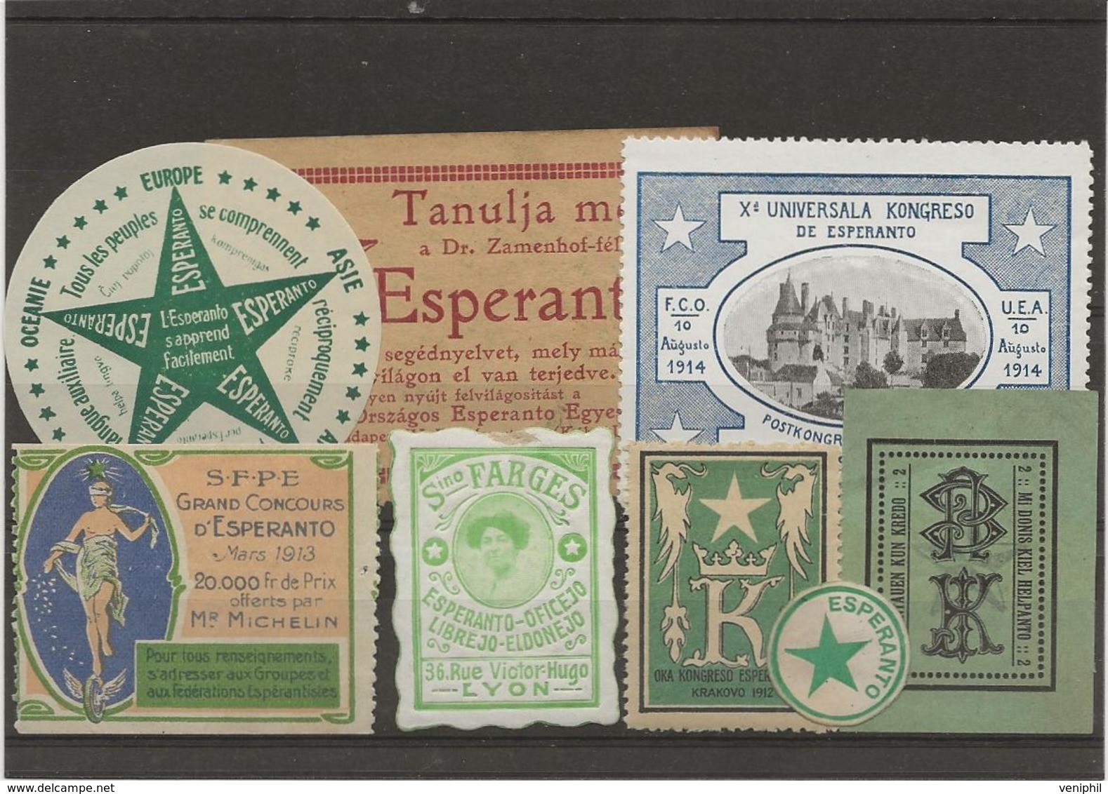 ESPERANTO - LOT DE 8 VIGNETTES 1913-14 - Other & Unclassified