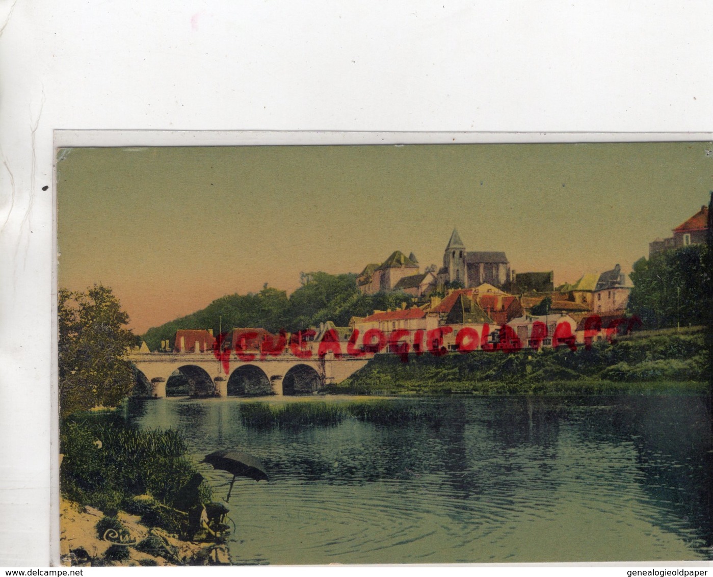 36- LE BLANC - LE VIEUX CHATEAU ET LE PONT - LAVEUSES   1945 - Le Blanc