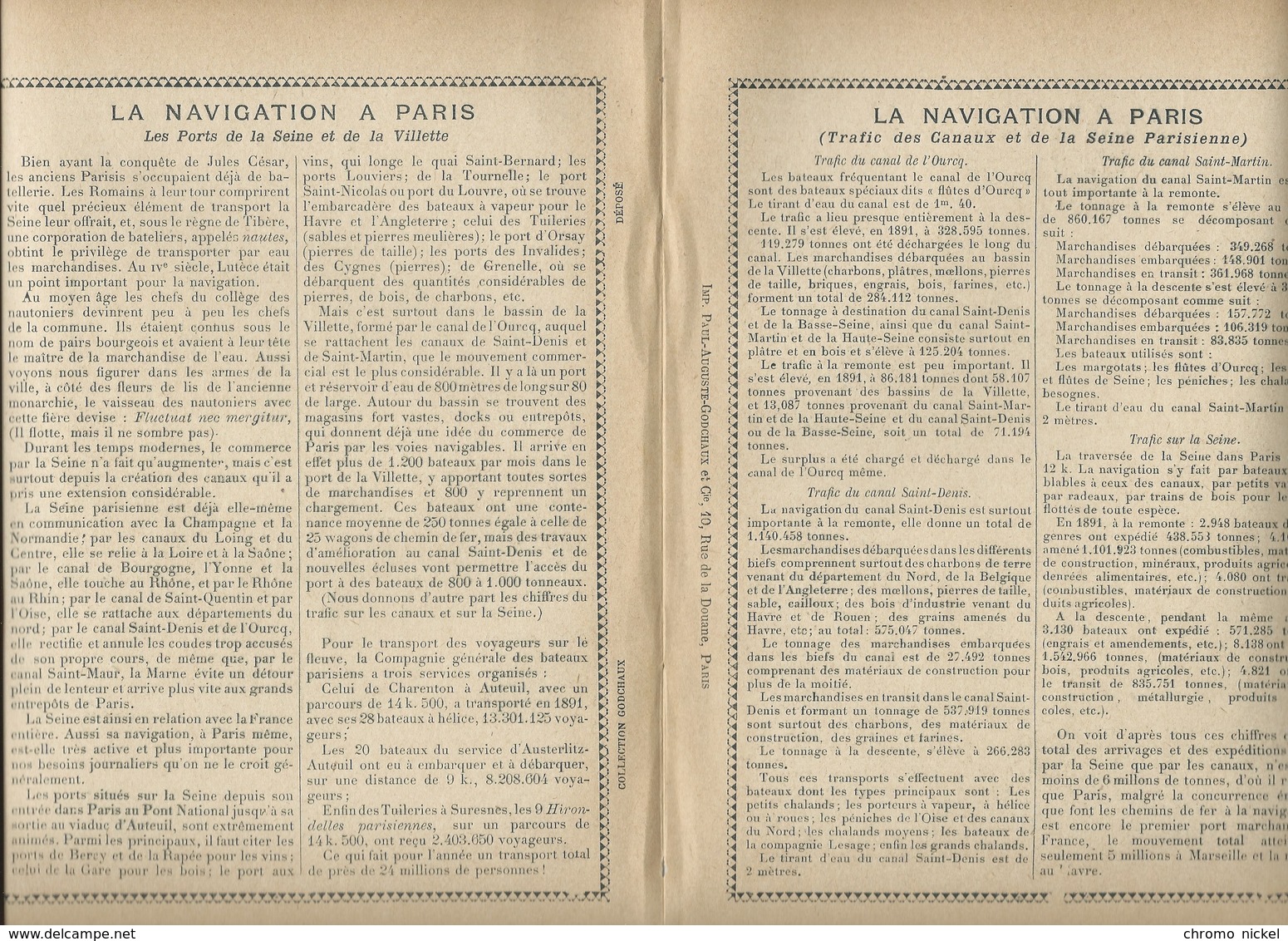 PARIS Port Et Docks De La Villette Texte Complet à L'intérieur RARE Couverture Protège-cahier De 1900 220x175 TB 3 Scans - Omslagen Van Boeken