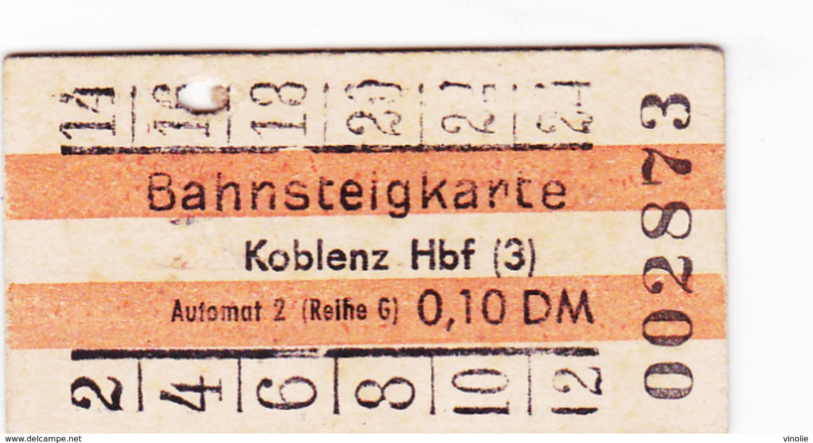 PIE-VPT-18-013 :  TICKET BAHNSTEIGKARTE. KOBLENZ. - Europe