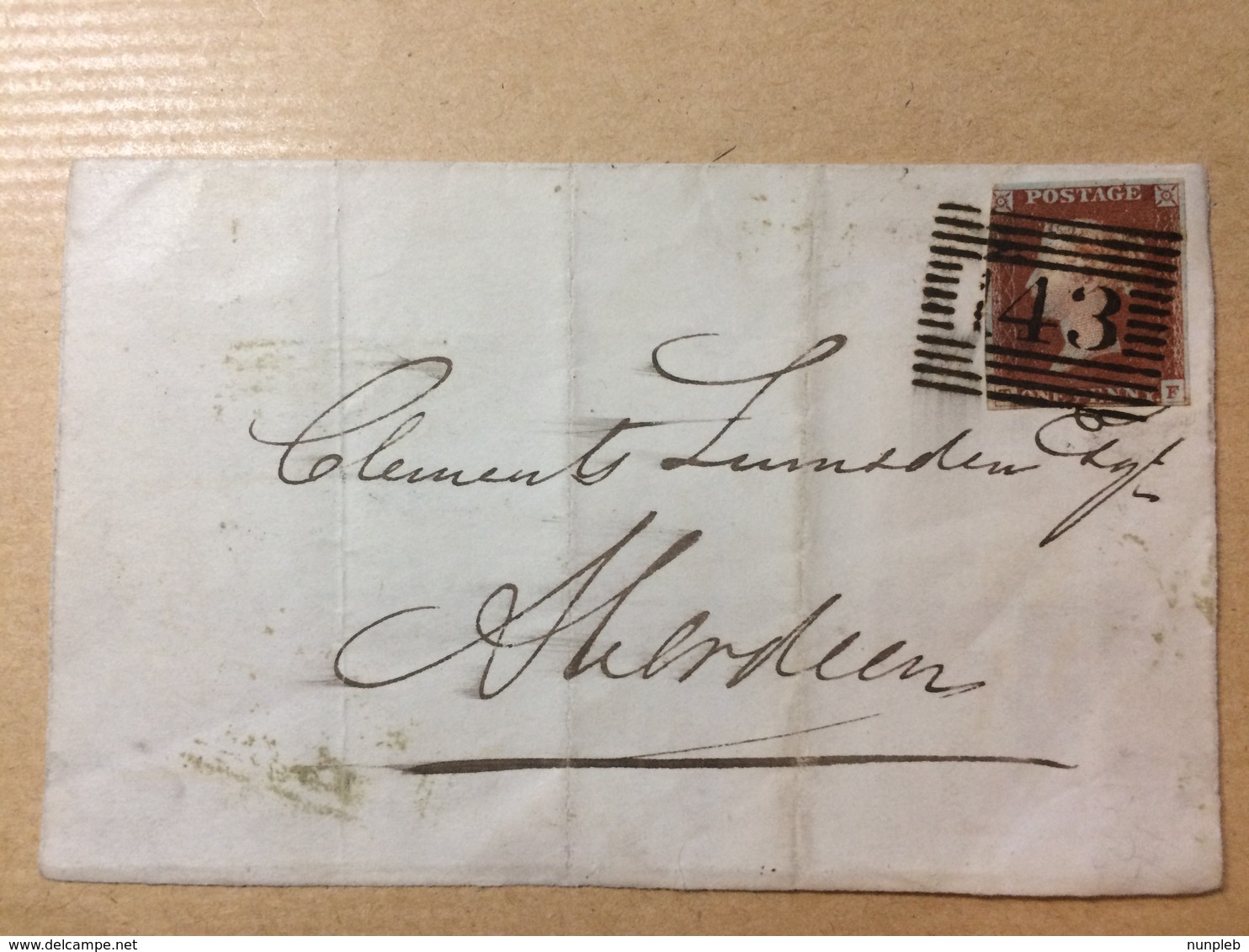 GB Victoria 1845 Wrapper Fochabers To Aberdeen - Very Rare Fochabers Postmark 3 Line Rectangle In Black - Covers & Documents