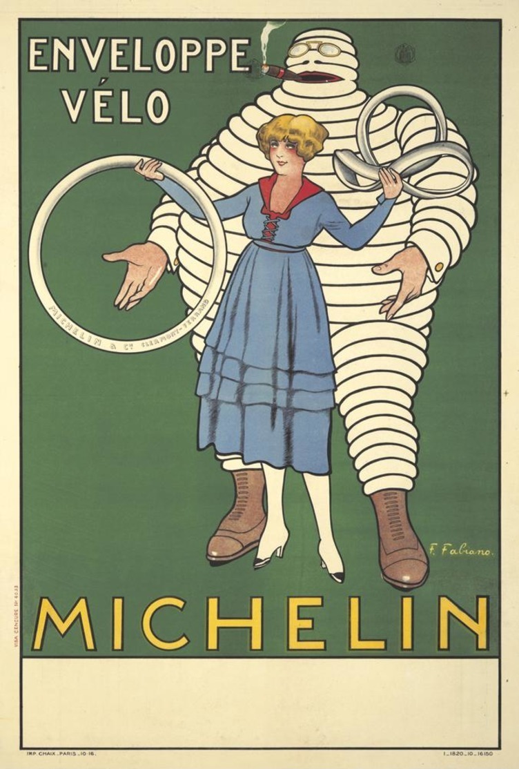 Cycle Postcard Pneu Vélo Michelin 1916 - Reproduction - Publicité