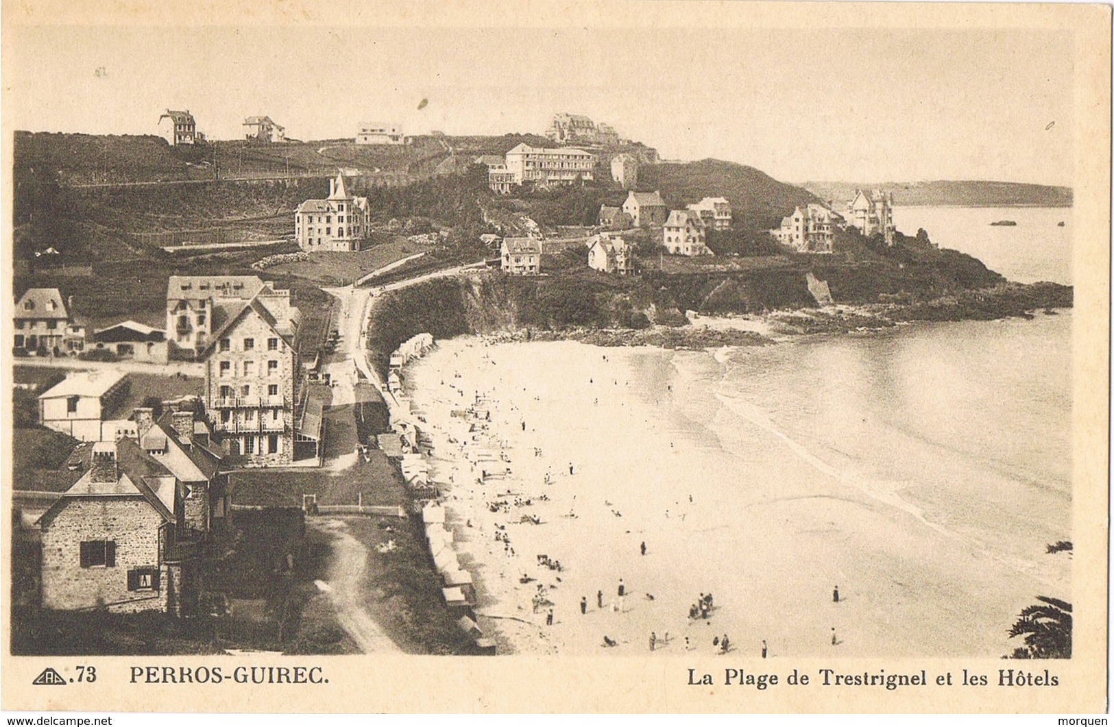 30811. Postal PERROS GUIREC (Cotes D'armor). Plage De Trestrignel Et Les Hotels - Perros-Guirec