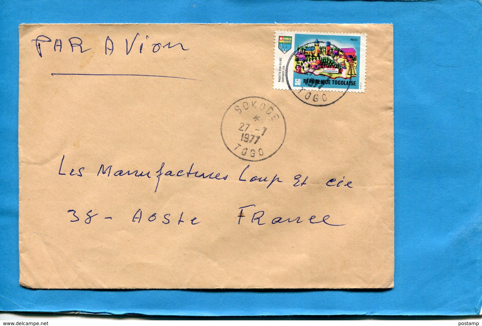 MARCOPHILIE-TOGO-lettre >Françe-cad -sokode 1977-stamp N°639 Maquette D'un Village - Togo (1960-...)