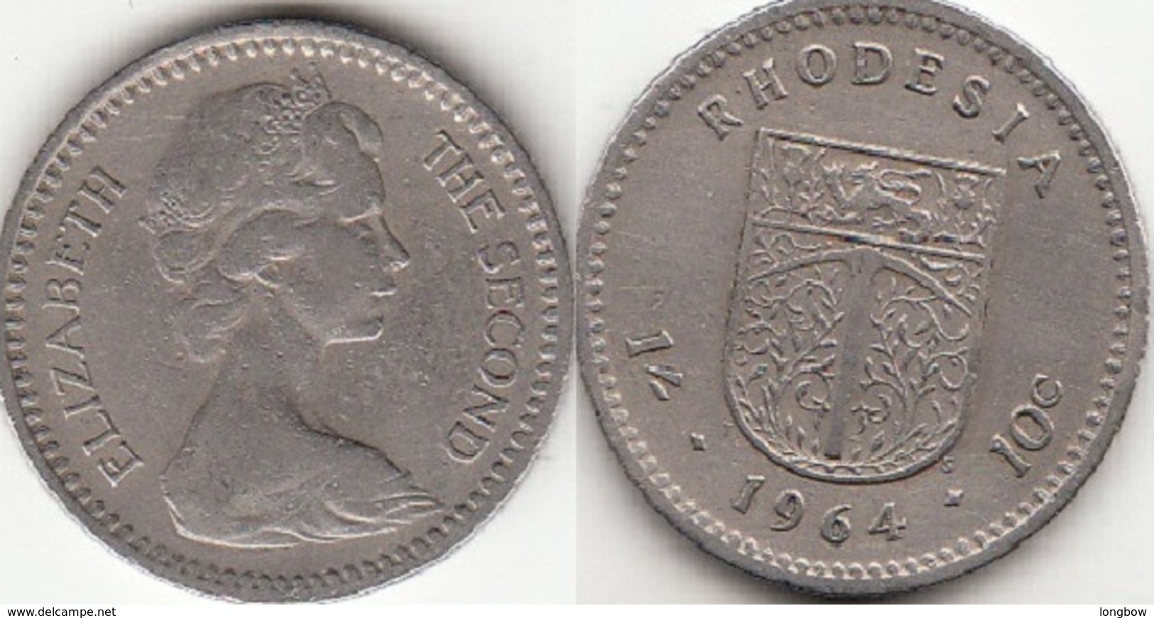 Rhodesia 10 Cents 1964 KM#2- Used - Rhodésie