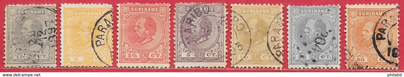 Suriname N°1 à 3, 5, 6, 13 1873-88 - Surinam ... - 1975