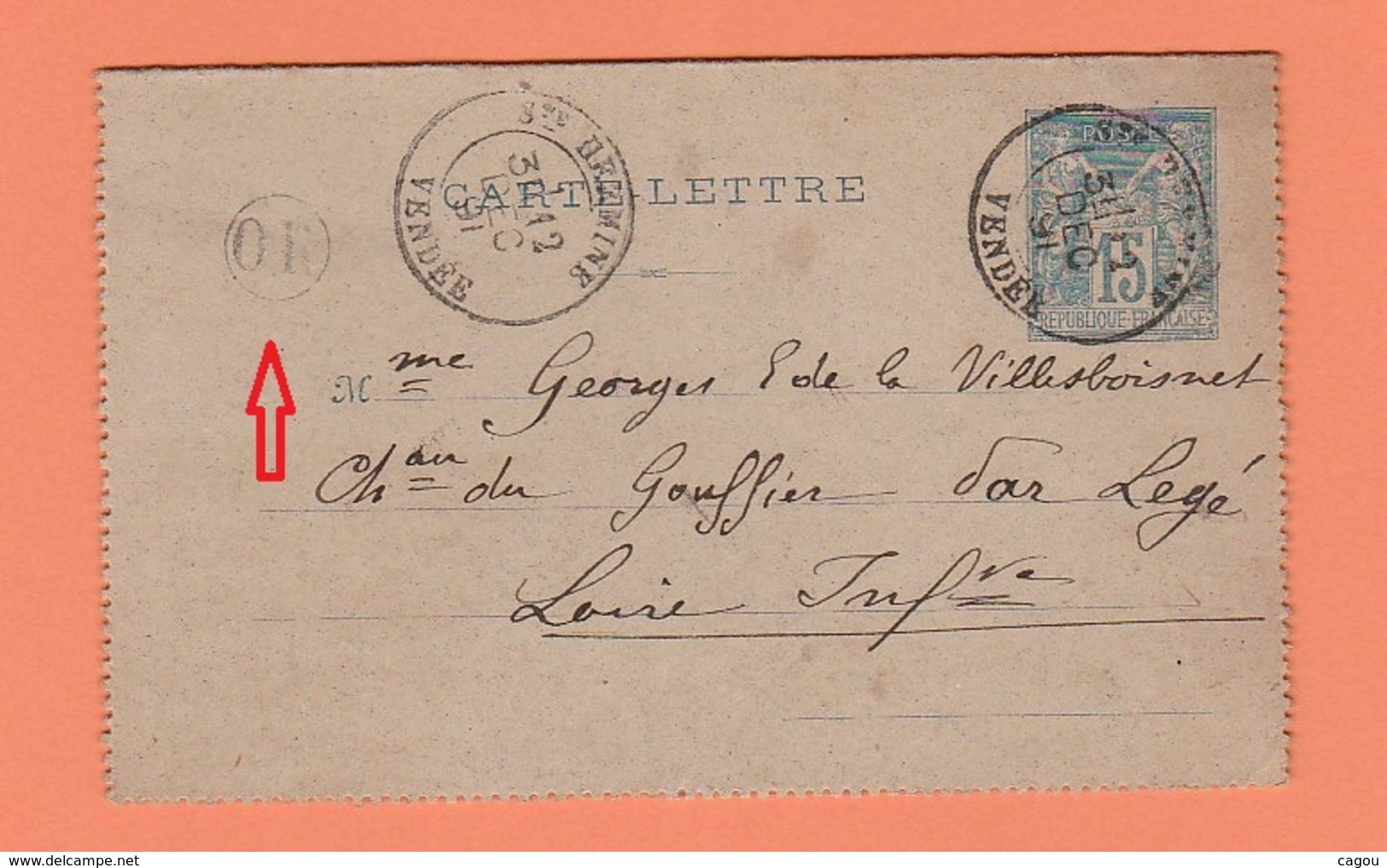 CACHET Ste HERMINE VENDEE   SUR CARTE LETTRE + CACHET OR - Cachets Manuels