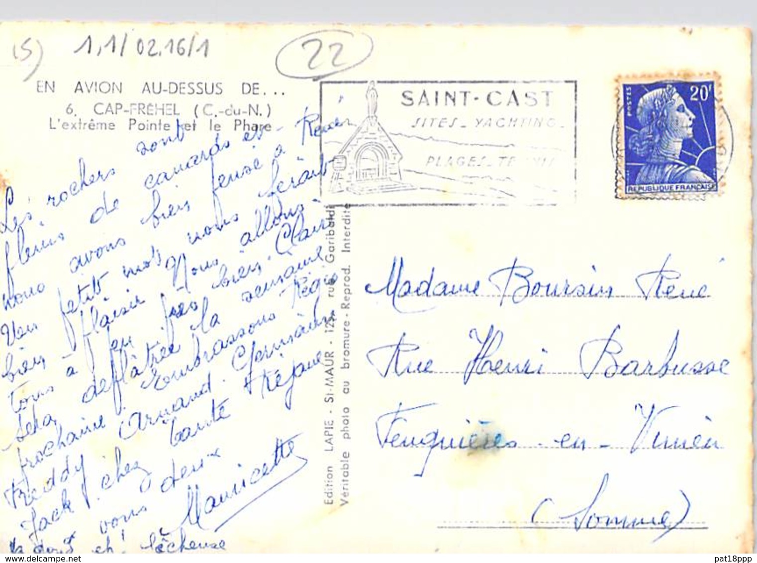 22 - CAP FREHEL : L'extrème Pointe Et Le Phare - CPSM Dentelée Colorisée  GF 1950's - Côtes D'Armor - Cap Frehel