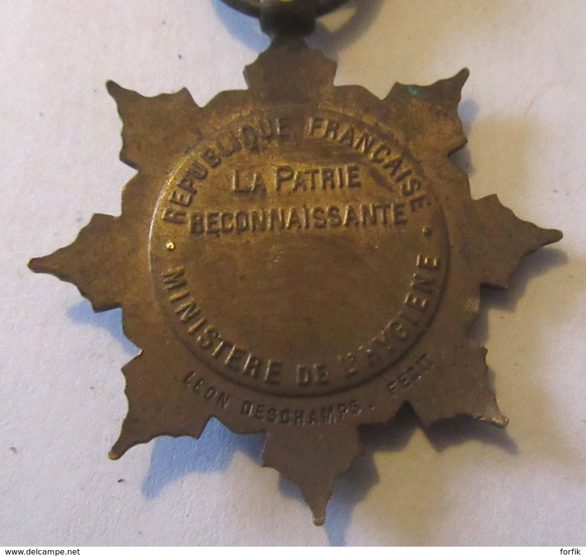 France - Médaille Famille Française En Bronze Avec Ruban - Non-attribuée - TBE - Professionnels / De Société