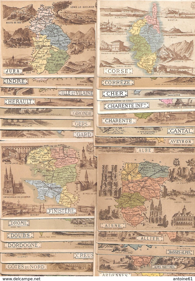 Lot De  71 CHROMOS De Departements   ,tous Différents :ceux Figurant Sur Les Scans - Géographie