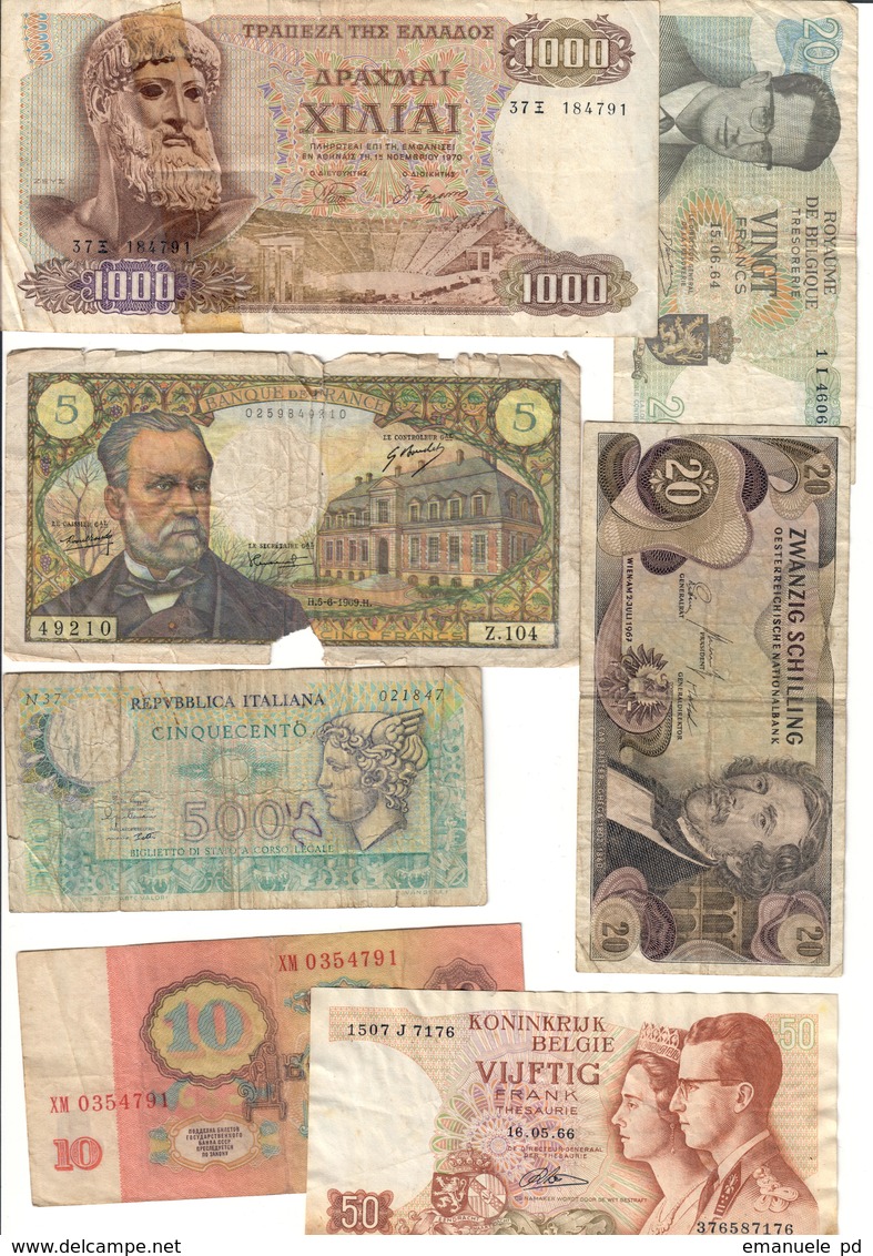 Europe Lot 7 Banknotes - Autres - Europe