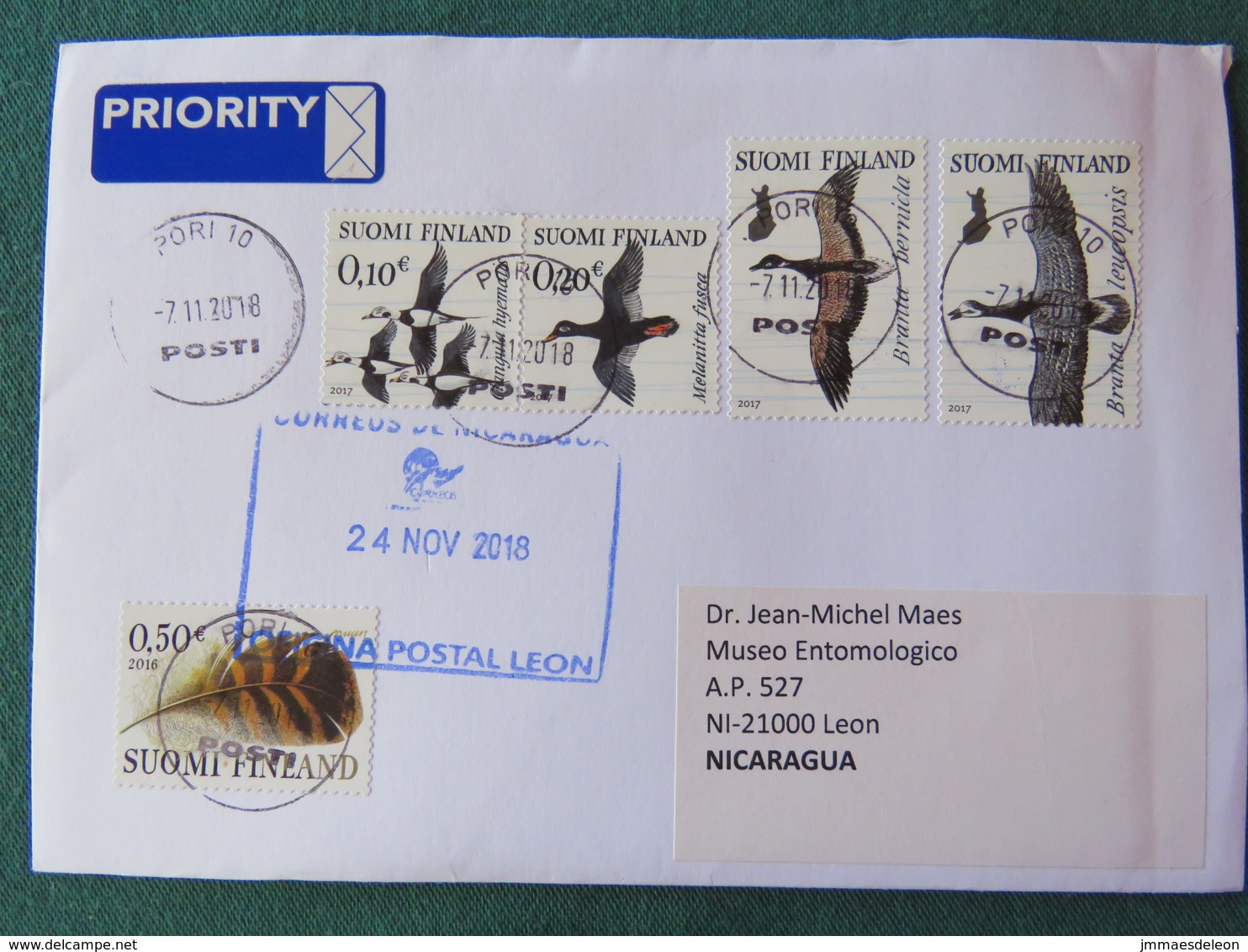 Finland 2018 Cover To Nicaragua - Birds Geese Ducks - Lettres & Documents