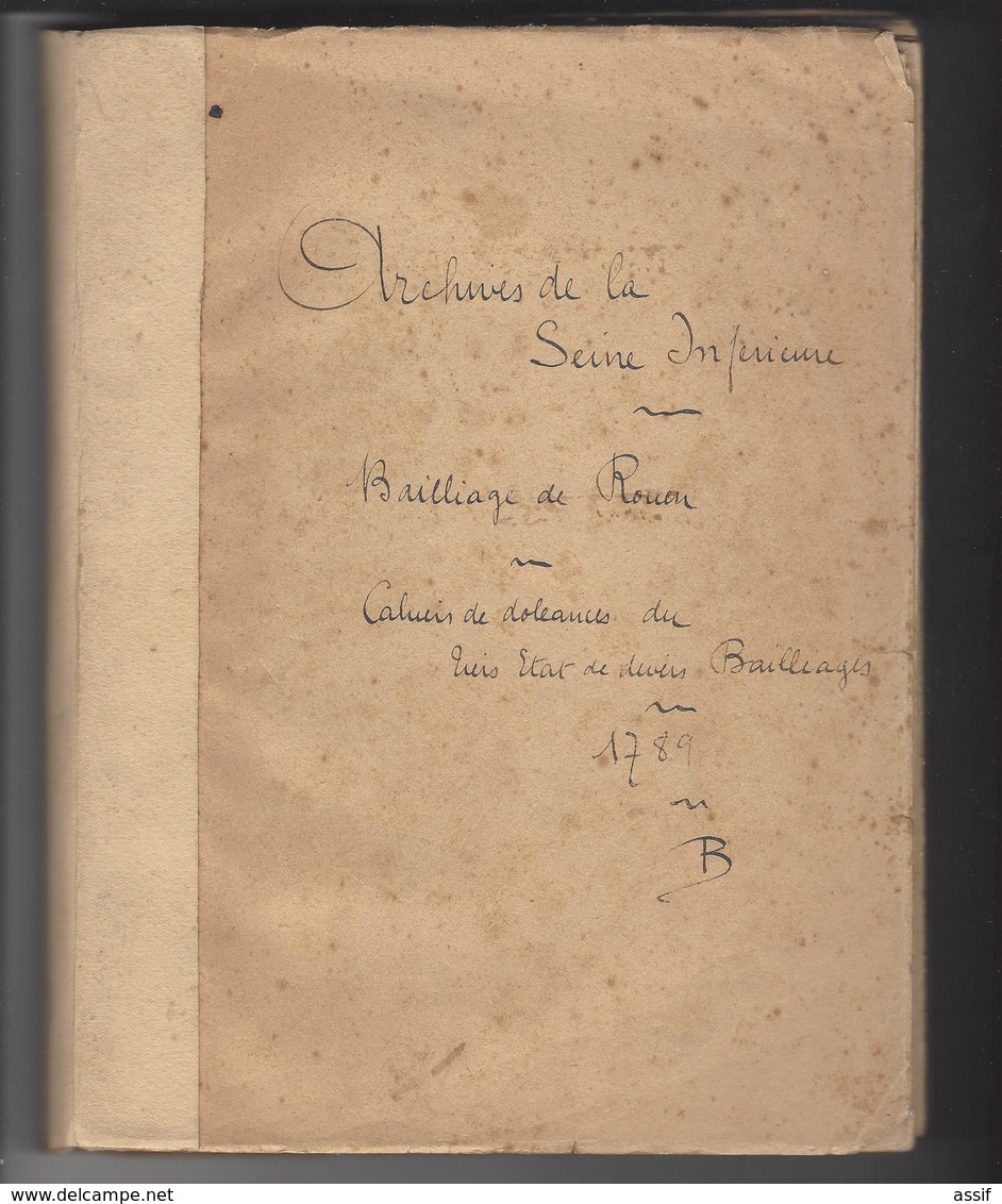 CAHIERS DOLEANCES 1789 Copies Bailliage Vernon Pacy Sur Eure Boisset Hennequin Chambray Rouvray Houlbec La Heunière - Documents Historiques