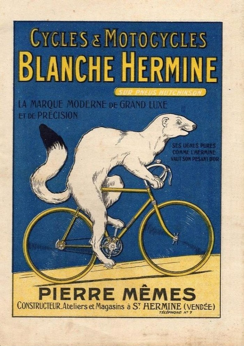 Cycle Postcard Blanche Hermine Pierre Mémes St.Hermine (Vendée) - Reproduction - Pubblicitari