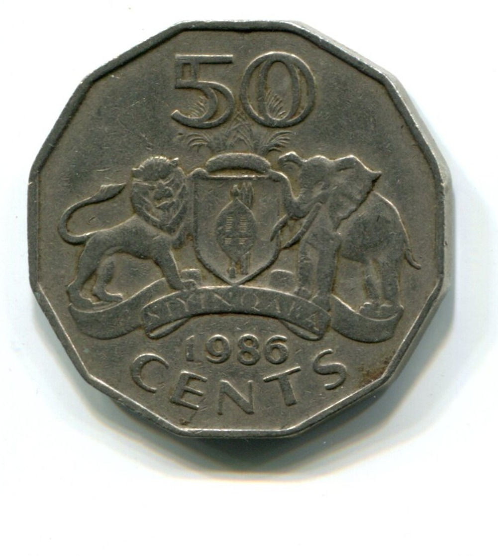 1986 Swaziland 50 Cent Coin - Swaziland