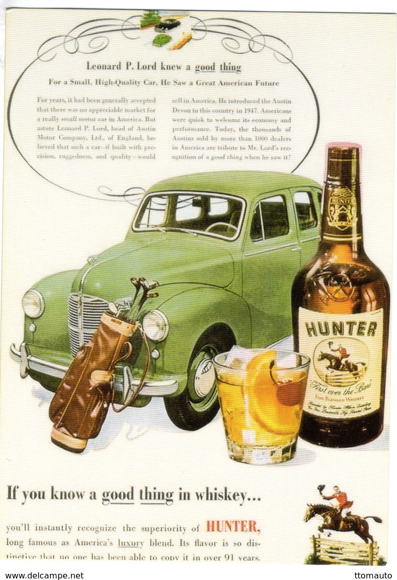 Austin A40 Automobile  -  Hunter Whiskey   -  Publicite  -  CPM - Turismo