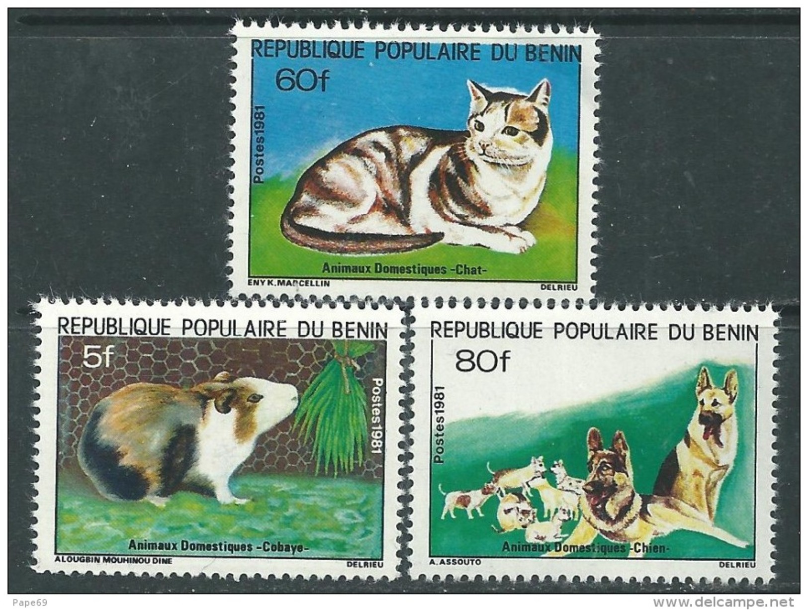 Bénin N° 529 / 31 X Animaux Domestiques,  Les 3 Valeurs Trace De Charnière Sinon TB - Benin – Dahomey (1960-...)