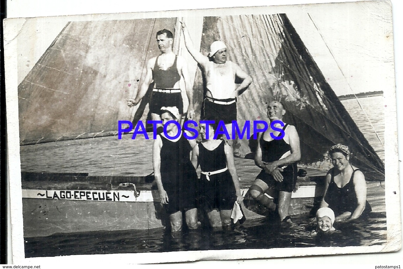 105171 ARGENTINA CARHUE BUENOS AIRES LAGO EPECUEN SAILING AND FAMILY YEAR 1944 PHOTO NO POSTAL POSTCARD - Photographie