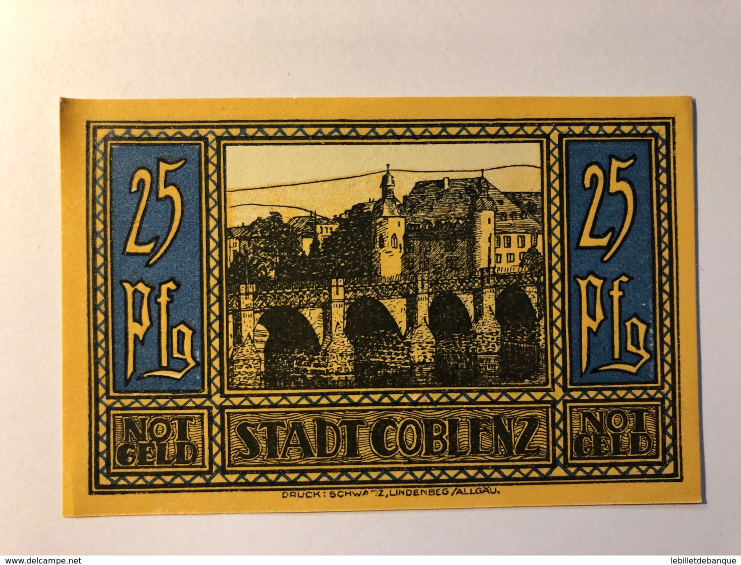 Allemagne Notgeld Coblenz 25 Pfennig - Collezioni