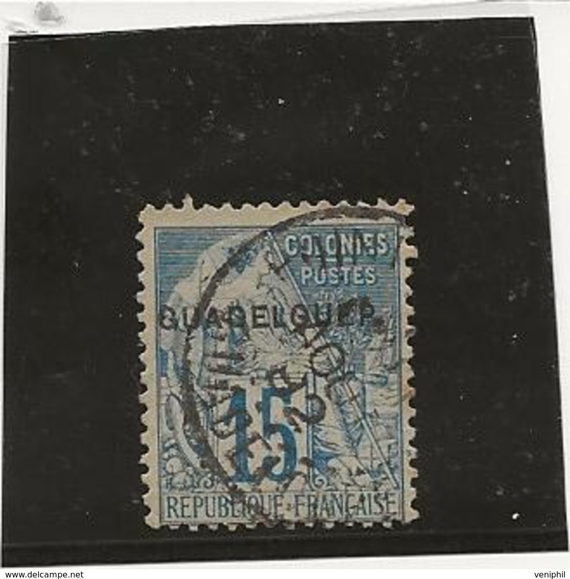 GUADELOUPE - N° 19 AD -VARIETE ERREUR SURCHARGE GUADELOUEP-ANNEE 1891 - COTE :110 € - Usati