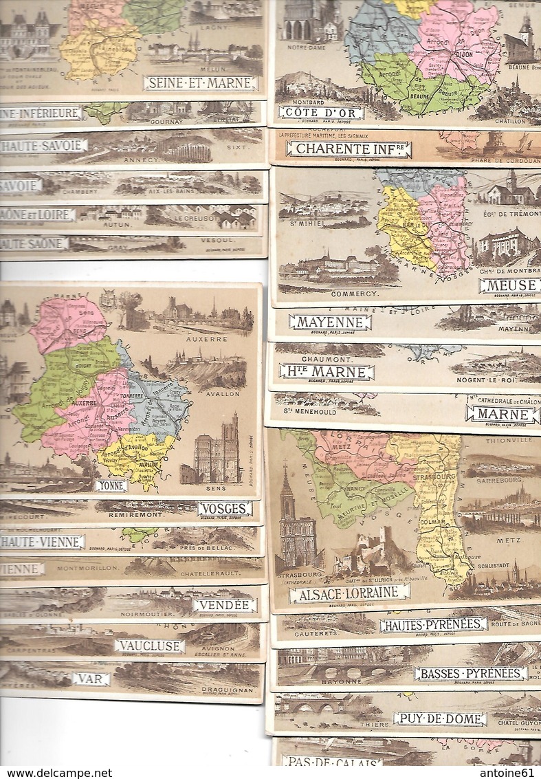 Lot De  51 CHROMOS De Départements   ,tous Différents :ceux Figurant Sur Les Scans - Géographie