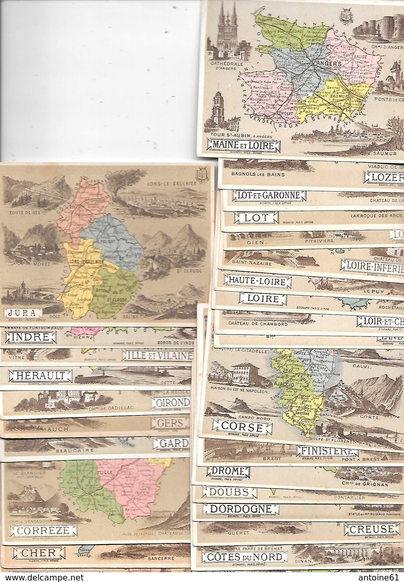 Lot De  51 CHROMOS De Départements   ,tous Différents :ceux Figurant Sur Les Scans - Géographie