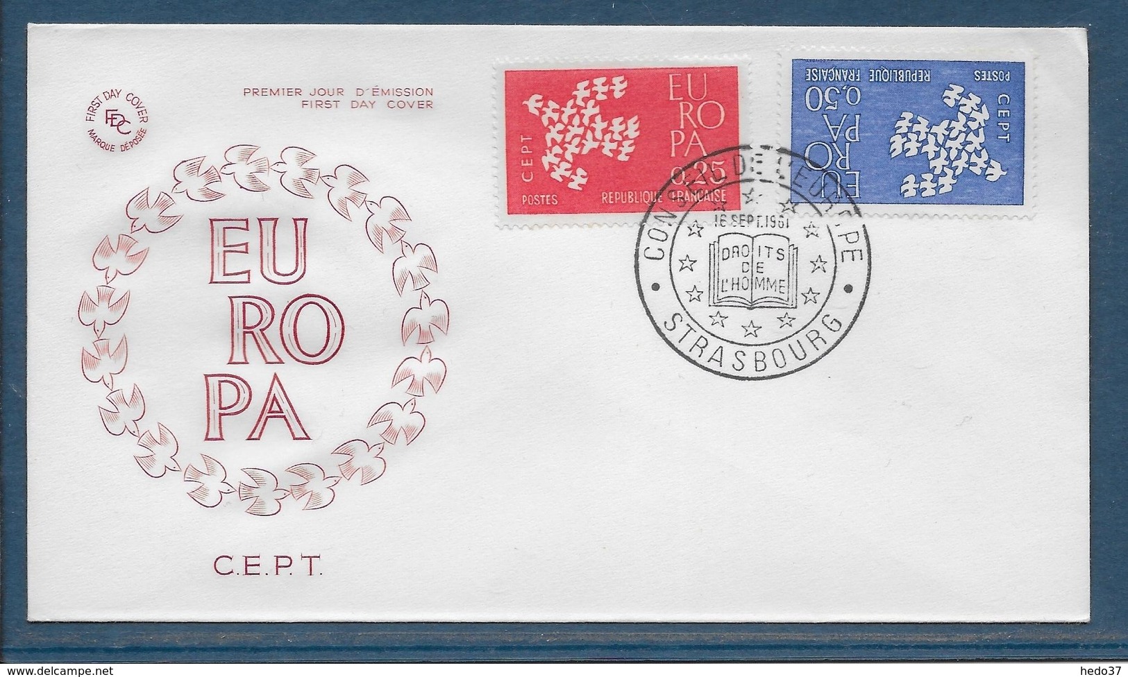 France Europa - Conseil De L'Europe - 1961 - Document - 1961