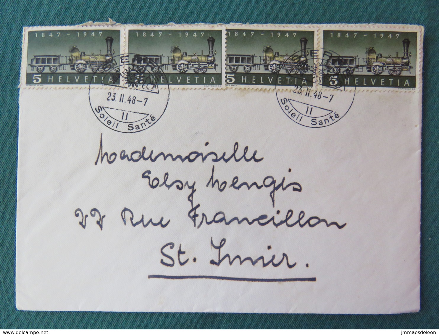 Switzerland 1948 Cover To St. Imier - Train - Lettres & Documents