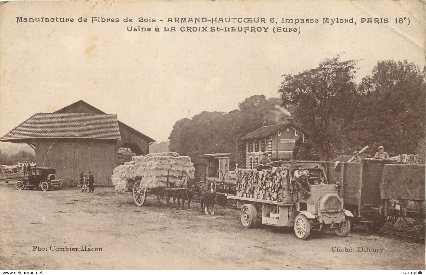 27 - LA CROIX SAINT LEUFROY - Manufacture De Fibres De Bois Armand Hautcoeur - Usine Camion Gare Chargement - Sonstige & Ohne Zuordnung