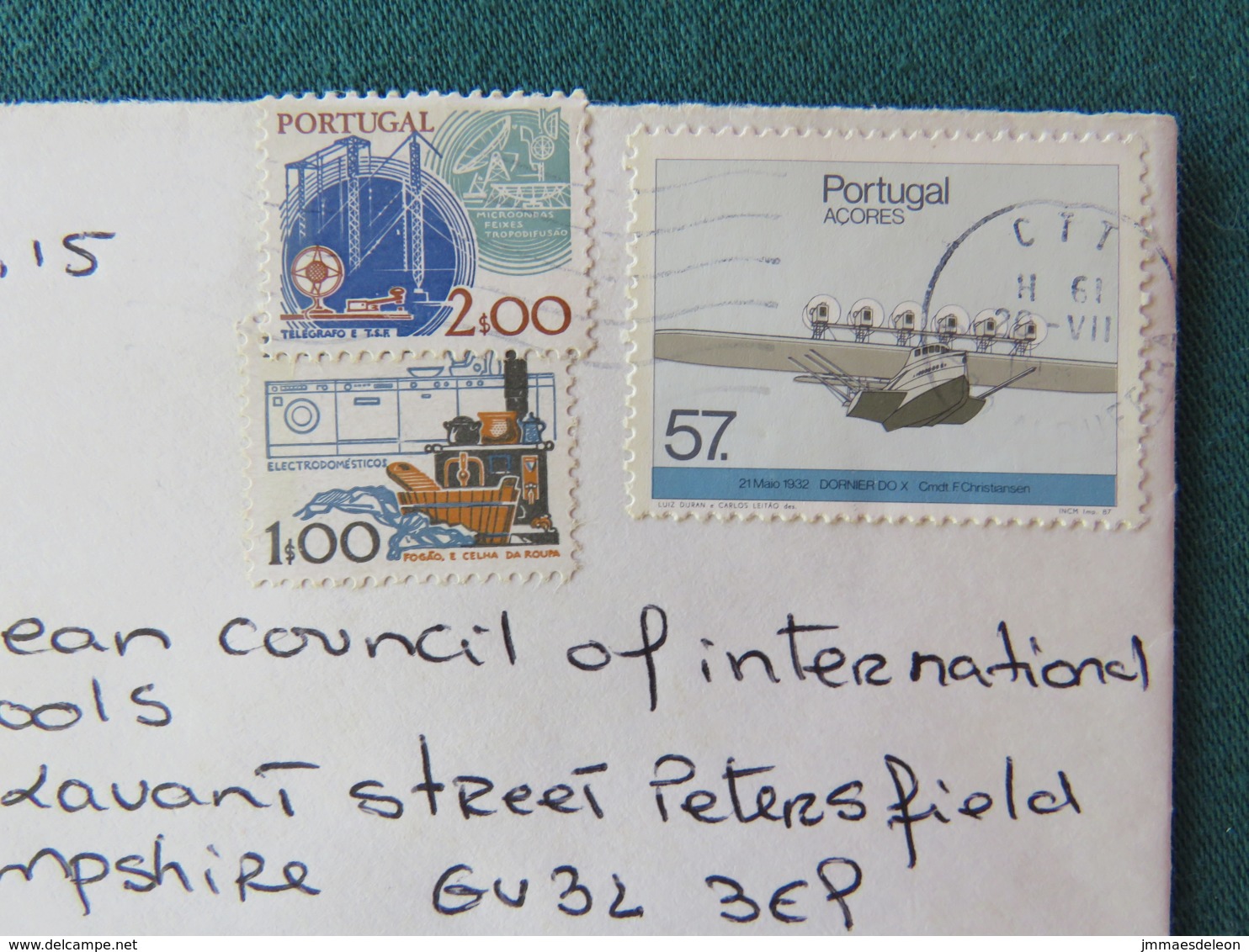 Portugal Cover To England - Plane - Electricity - Lettres & Documents