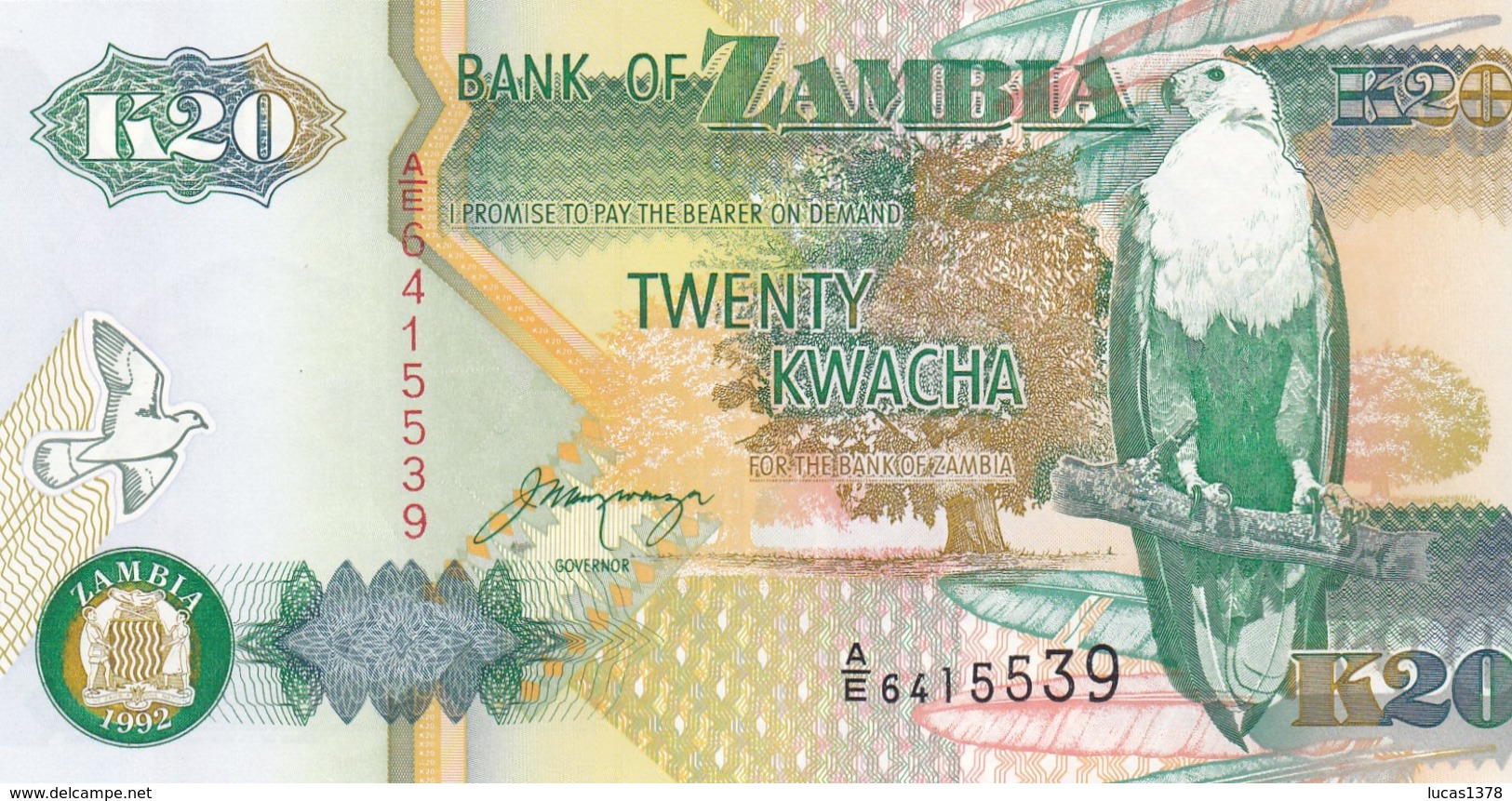 20 KWACHA 1992 /NEUF - Zambia