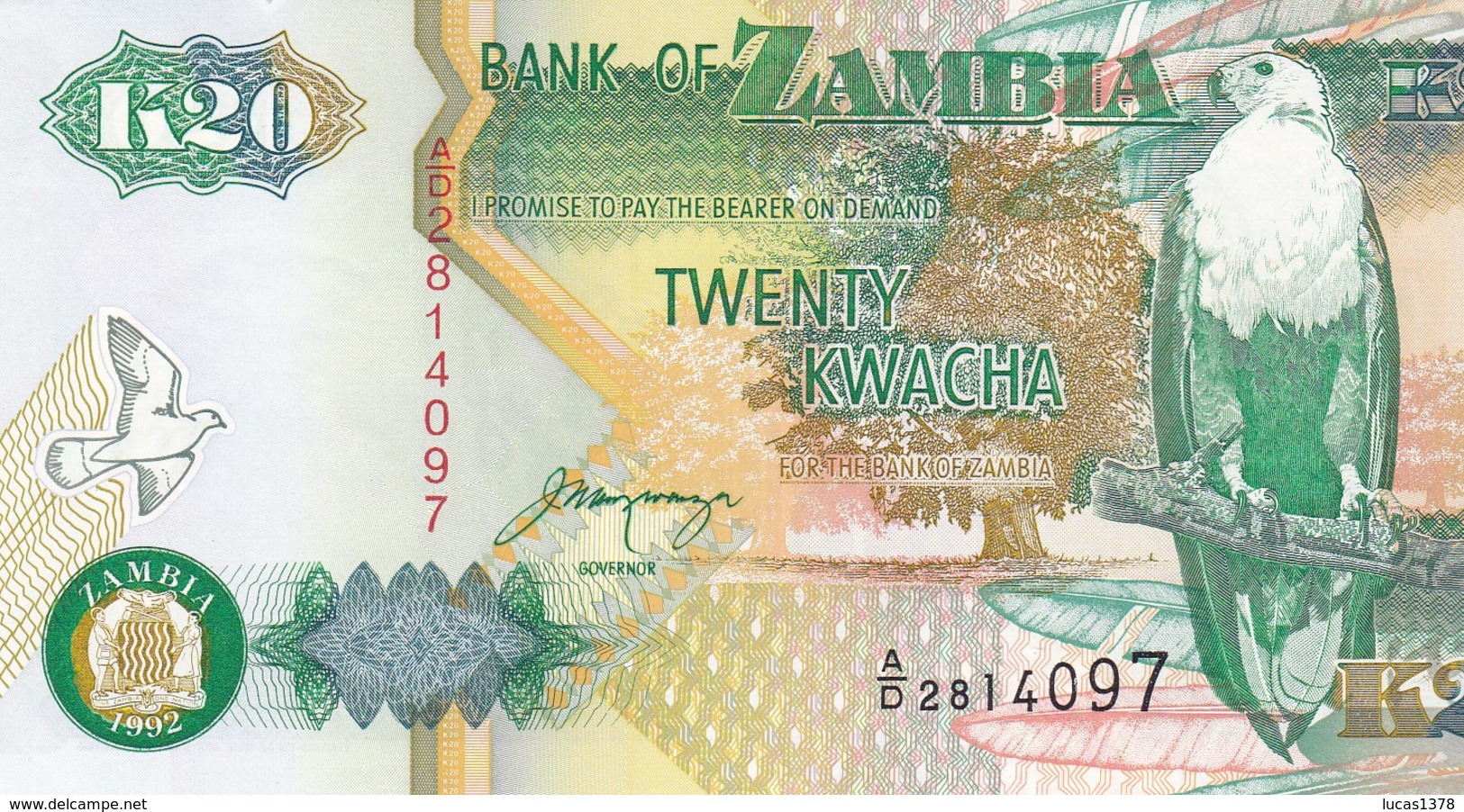 20 KWACHA 1992 /NEUF - Zambia