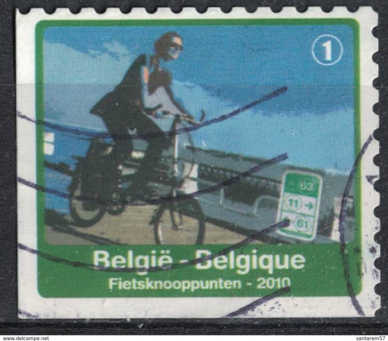 Belgique 2010 Oblitéré Used Bicyclette Vélo Pistes Cyclables SU - Usados