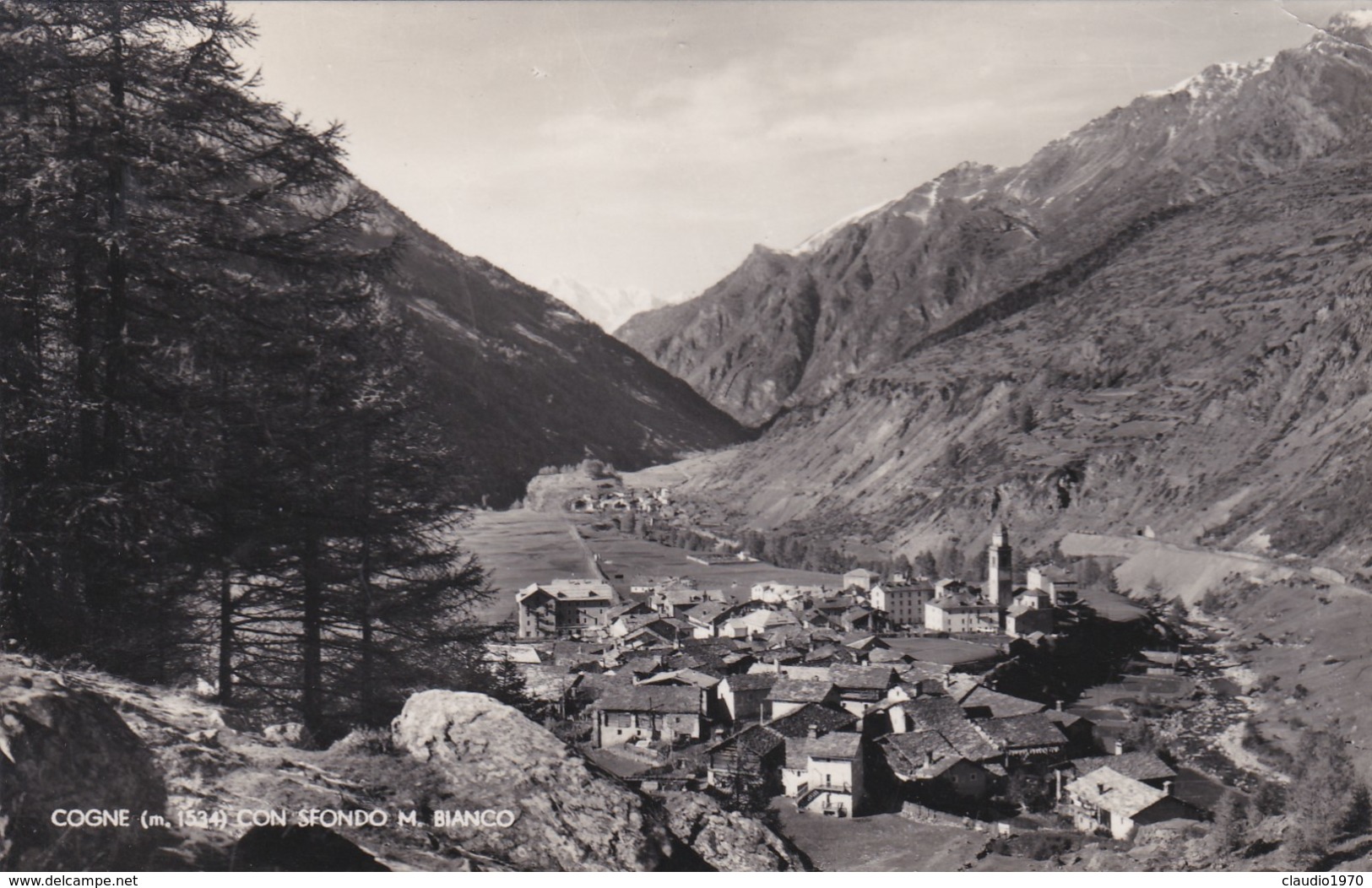 CARTOLINA - POSTCARD - VALLE D' AOSTA - COGNE M. 1534 - CON SFONDO M. BIANCO - Autres & Non Classés