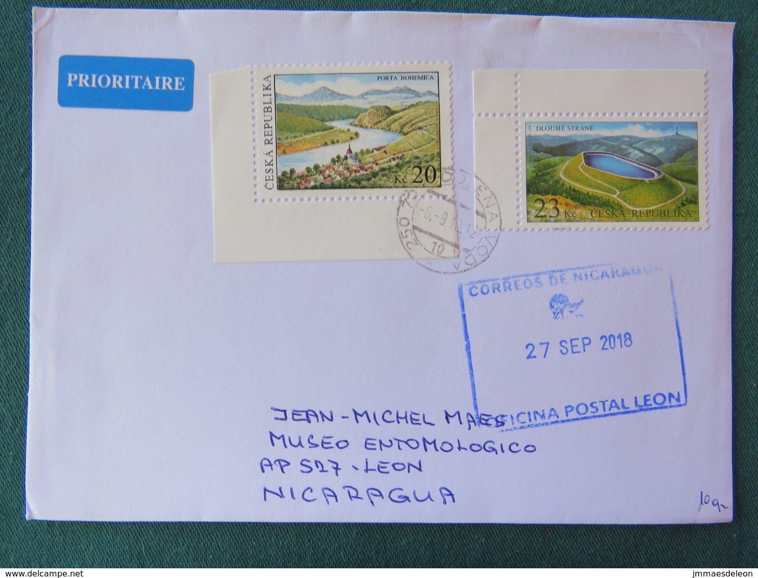 Czech Rep. 2018 Cover To Nicaragua - Landscapes - Lettres & Documents