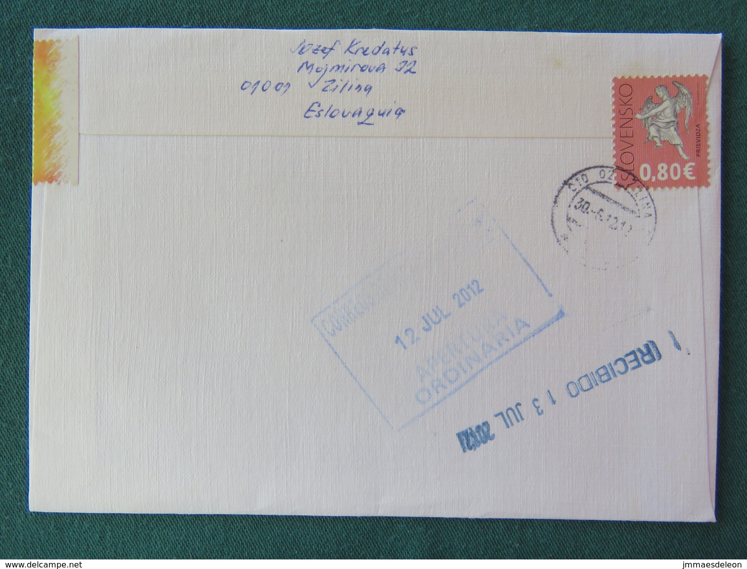 Slovakia 2012 FDC Cover To Nicaragua - Cake - Cat - Animals - Angel On Back - Lettres & Documents