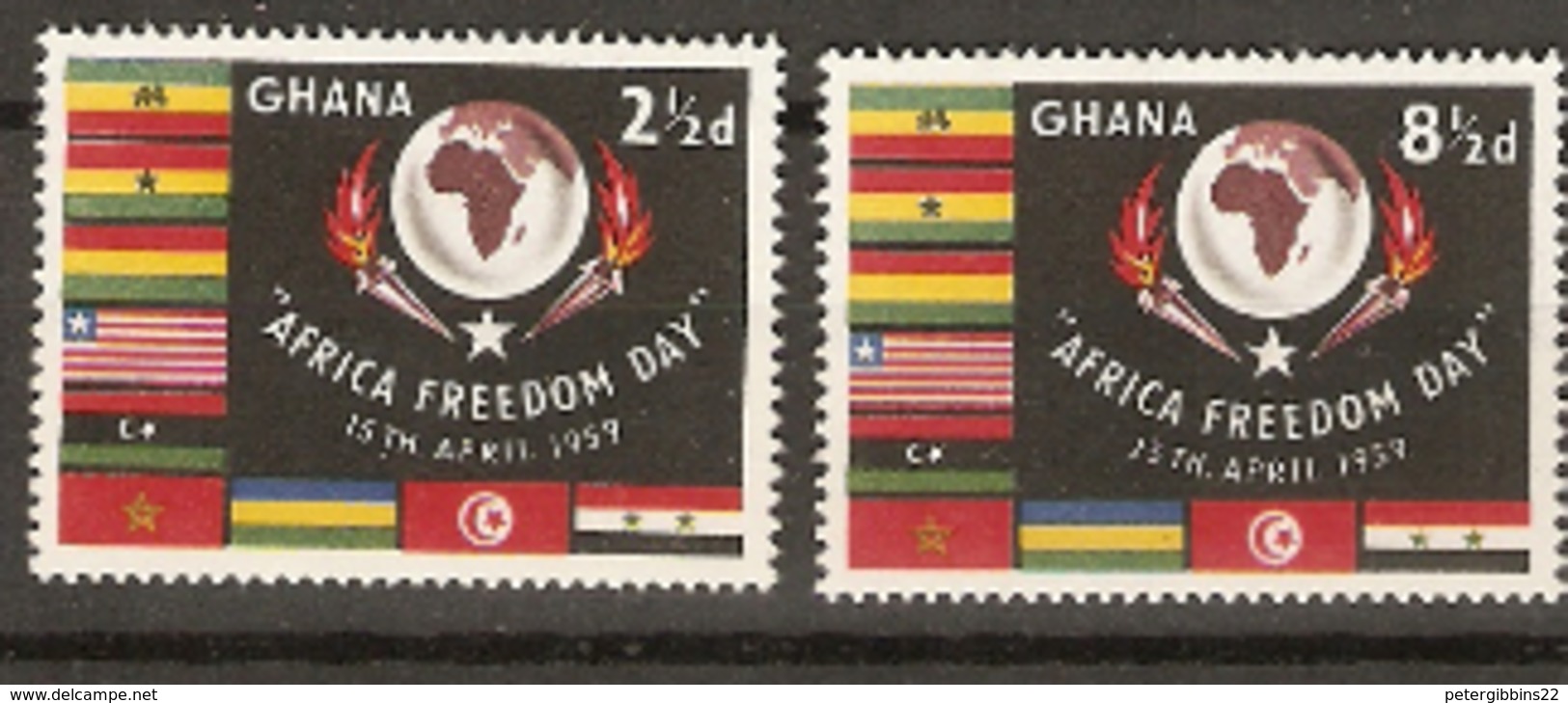 Ghana   1959  SG  211-12  African Freeedom Day   Unmounted Mint - Ghana (1957-...)