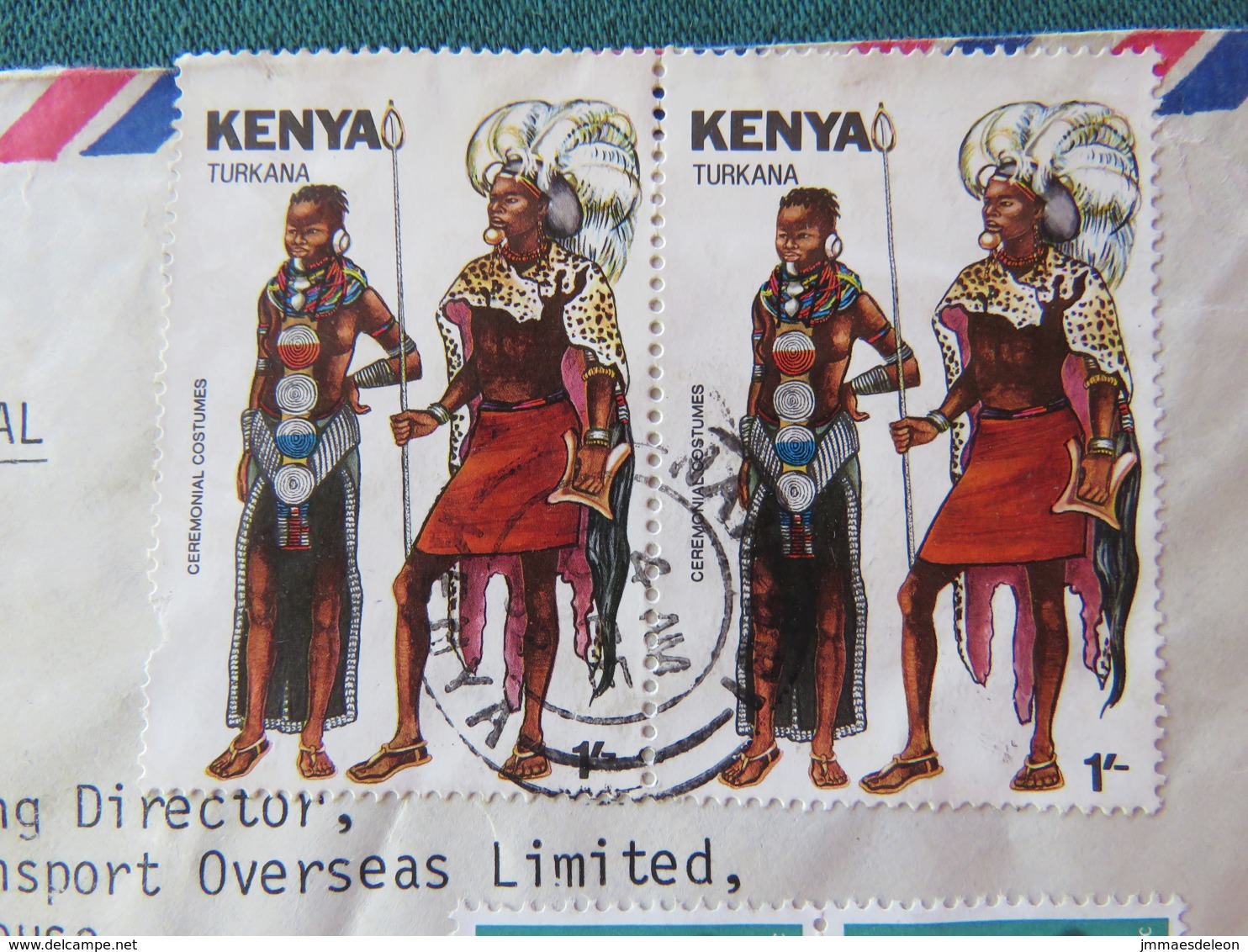 Kenya 1982 Cover To London - Traditional Costumes - Rocks Stones - Kenya (1963-...)