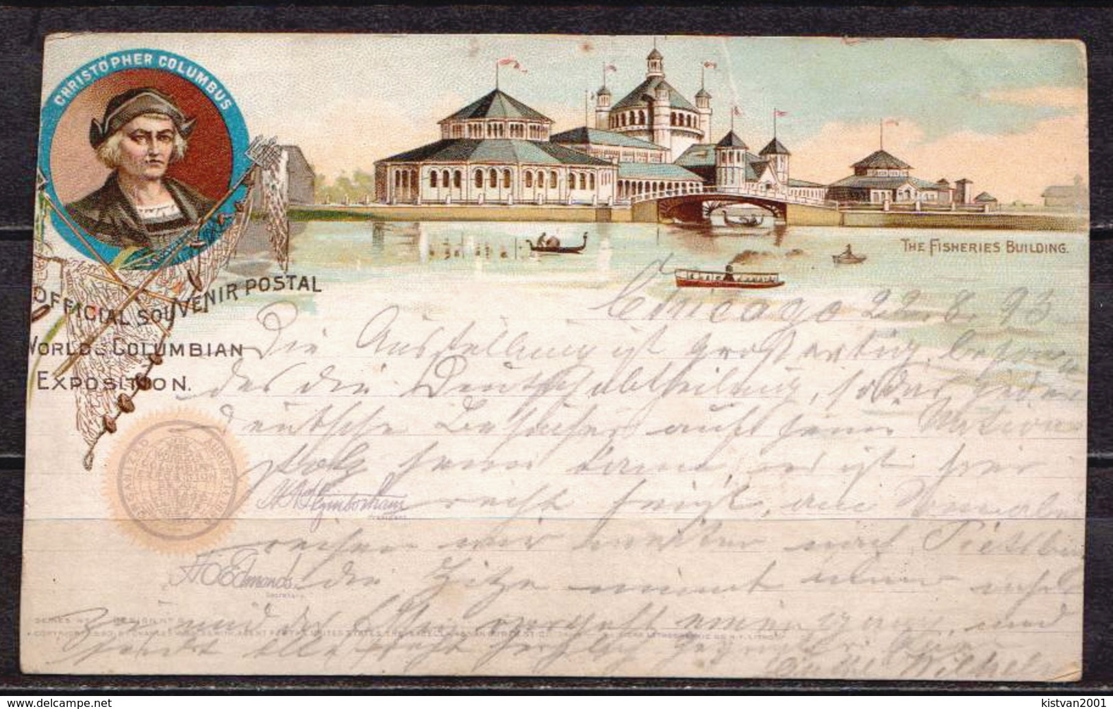 Postal History: USA Columbian Exposition Postcard, Left Side Cutted!!! - ...-1900