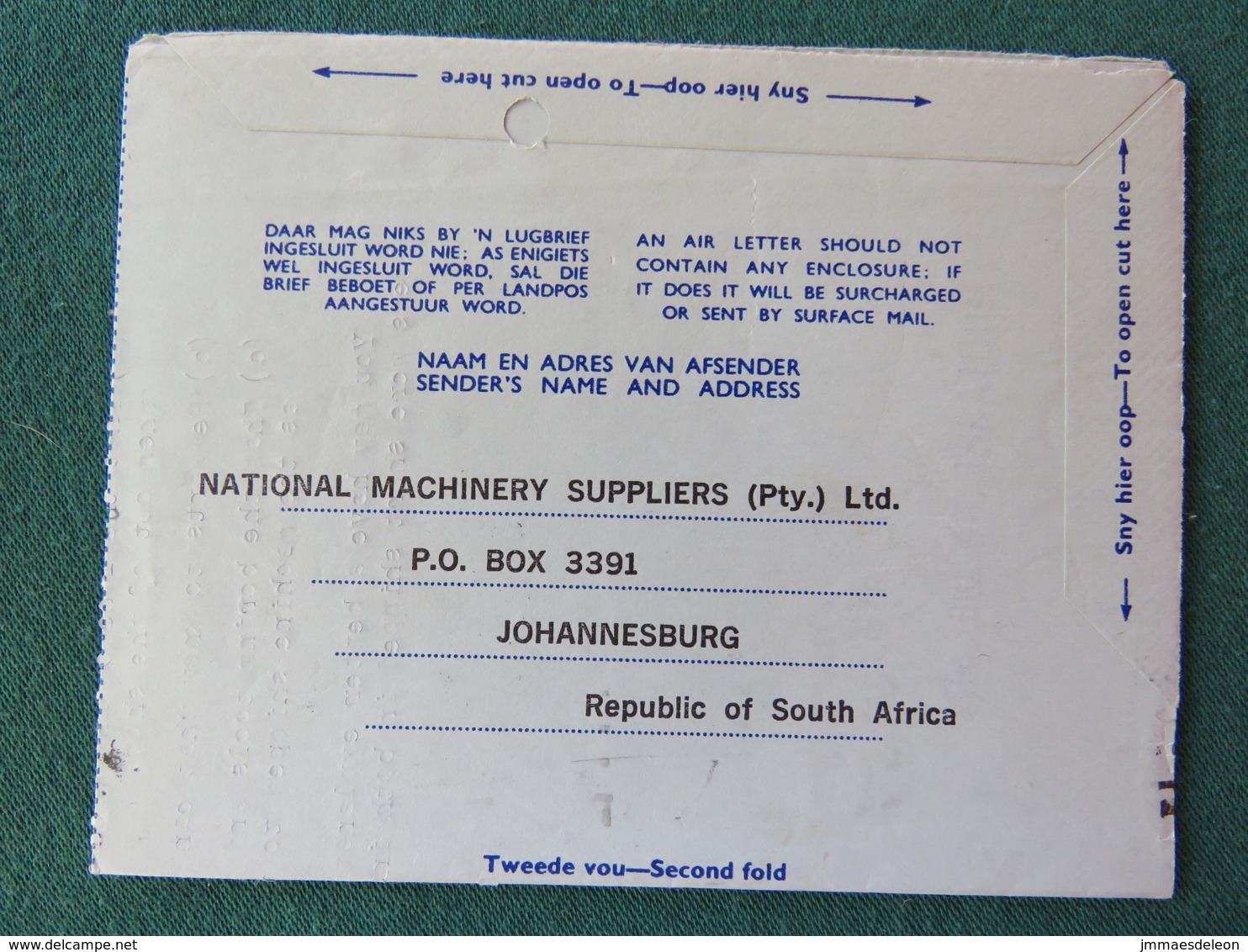 South Africa 1971 Aerogramme To Denmark - Plane - Protea Flower Logo - Lettres & Documents