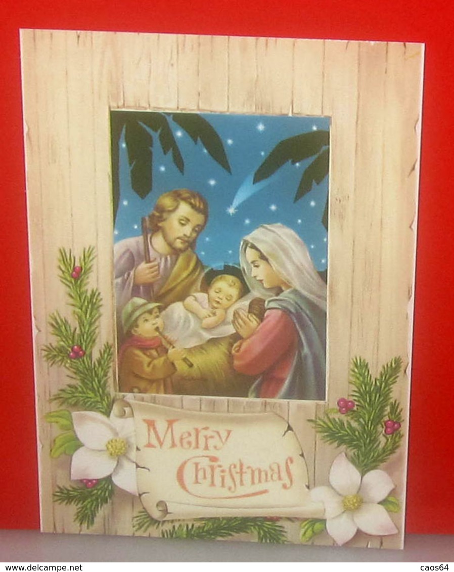 Merry Christmas Auguri Natività Cartolina Nuova - Autres & Non Classés