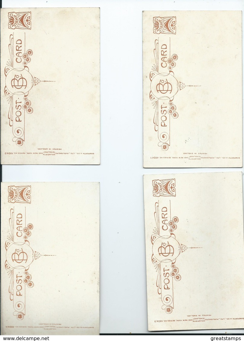 Song Card Set Of 4 Ww1 Bamforth 4824/1 To 4824/4 The Anchor's Weighed 1 To 4 Set Soldier - Koppels