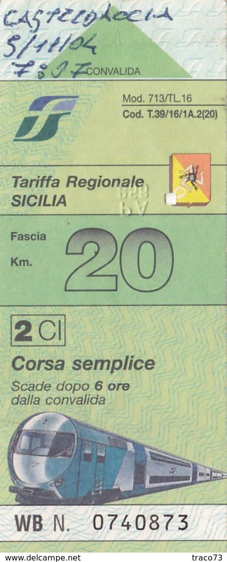 TARIFFA REGIONALE SICILIA / CORSA SEMPLICE  - FASCIA 20 KM - Europa